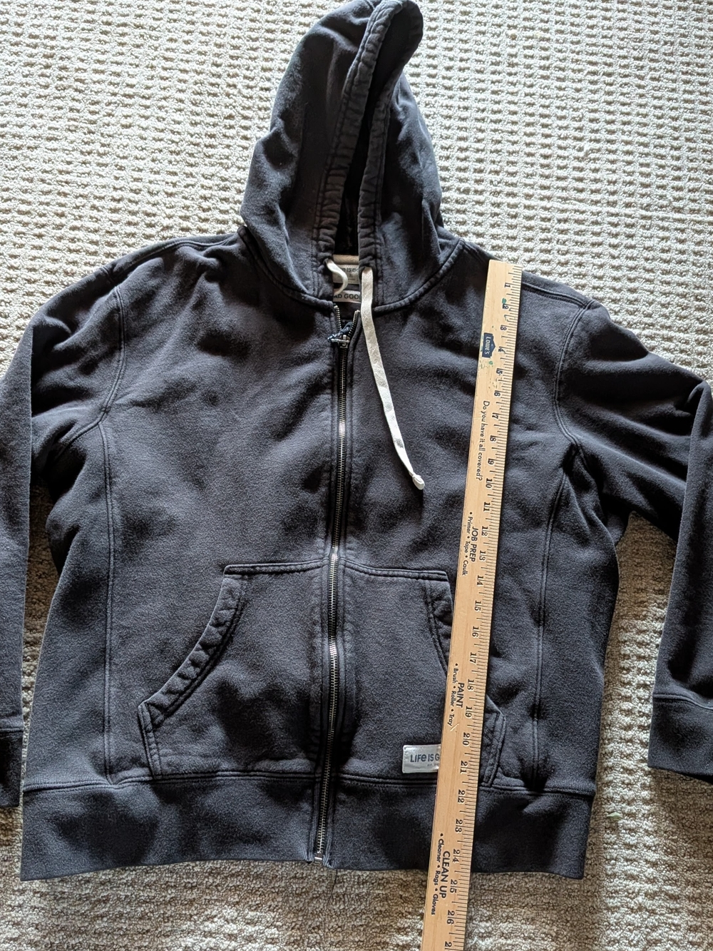 Life is Good Navy/ Black Full-Zip Hoodie Jacket.... Ladies...XL